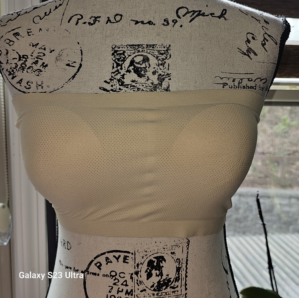 Cream Strapless Bandeau Top